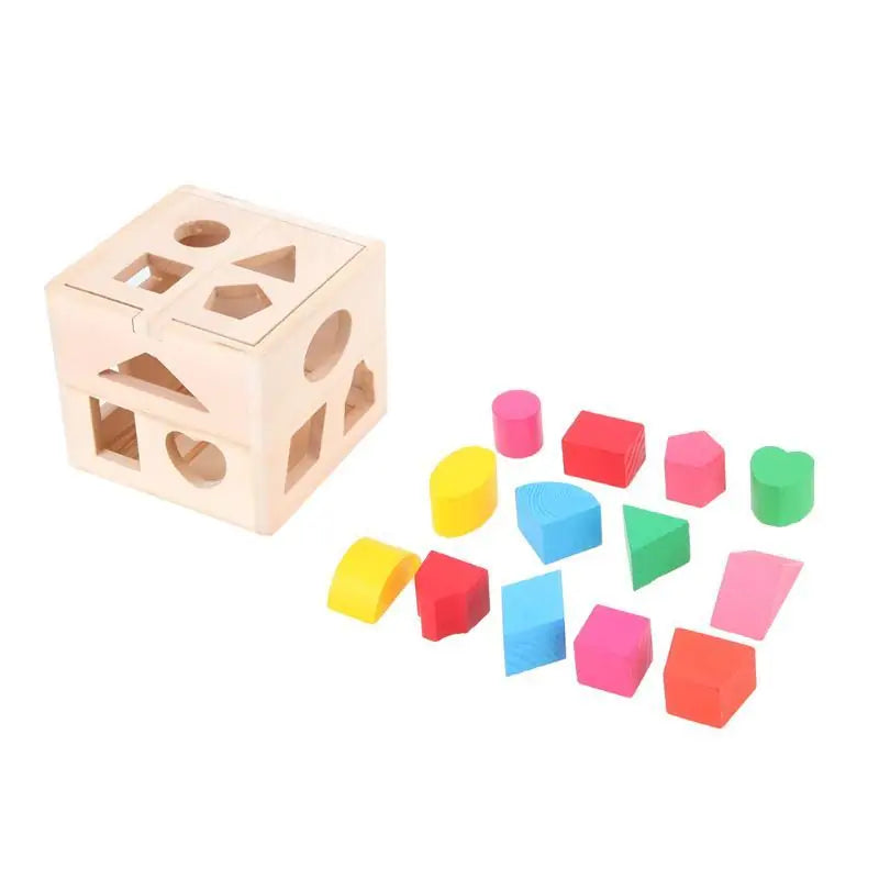 Montessori Wooden Shapes Sorting Cube