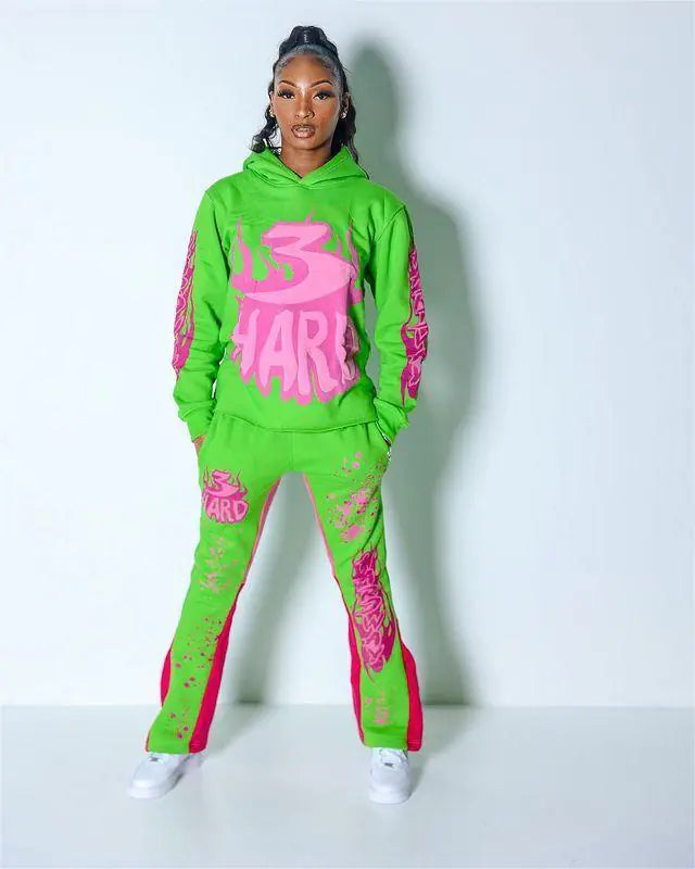 3 Hard Print Sweatsuit Set