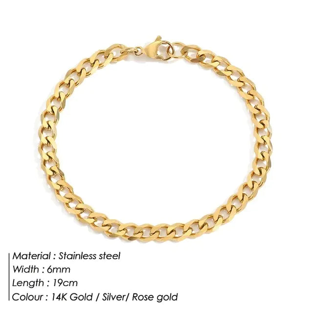 Stainless Steel Curb Chain Bracelet - Premium-Quality, Timeless Classic