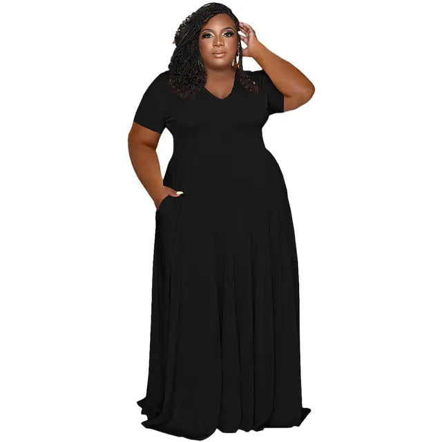 Plus Size A-Line Long Dress