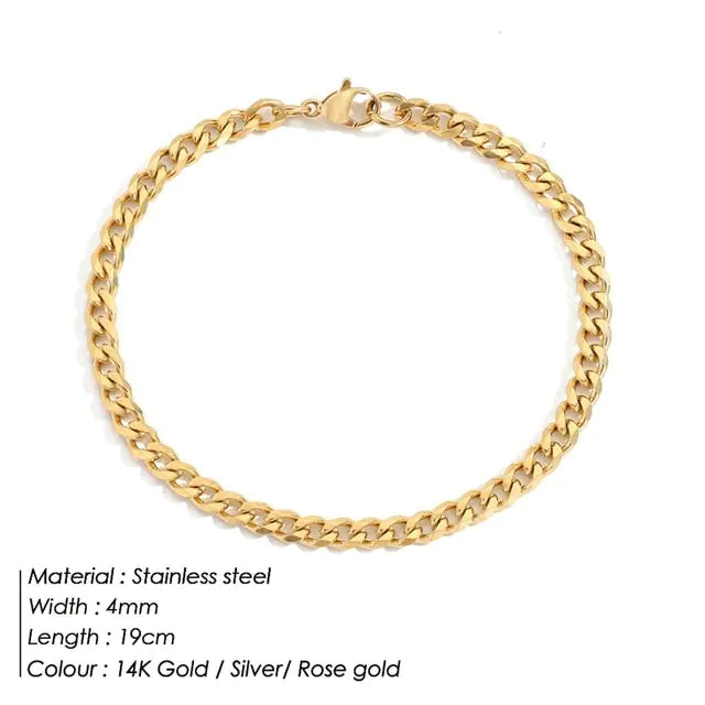 Stainless Steel Curb Chain Bracelet - Premium-Quality, Timeless Classic