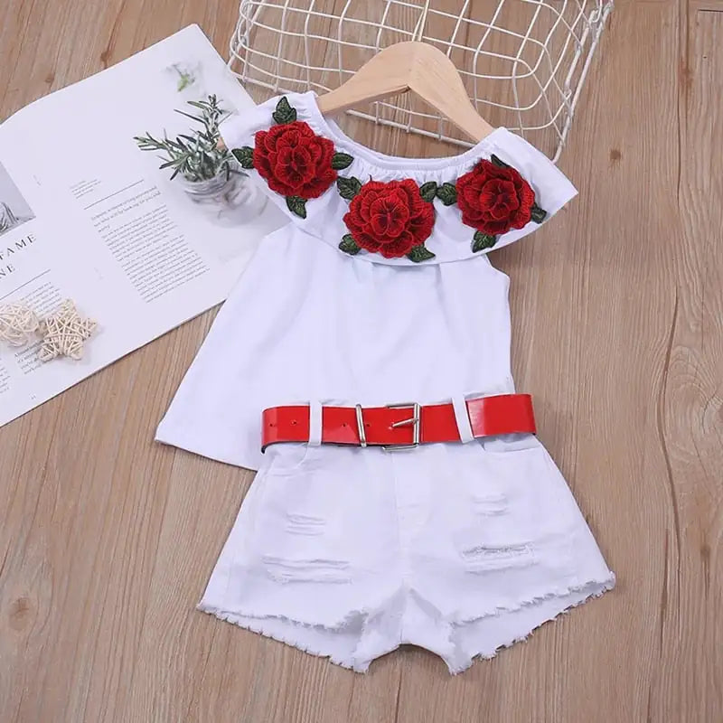 Stylish Floral Toddler Set - 2 Pieces Shorts or Skirt Style