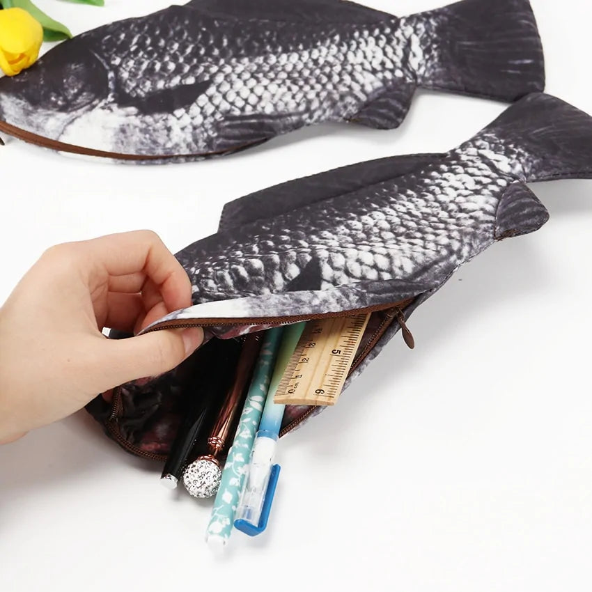 Fish Shaped Zipper Pencil Case