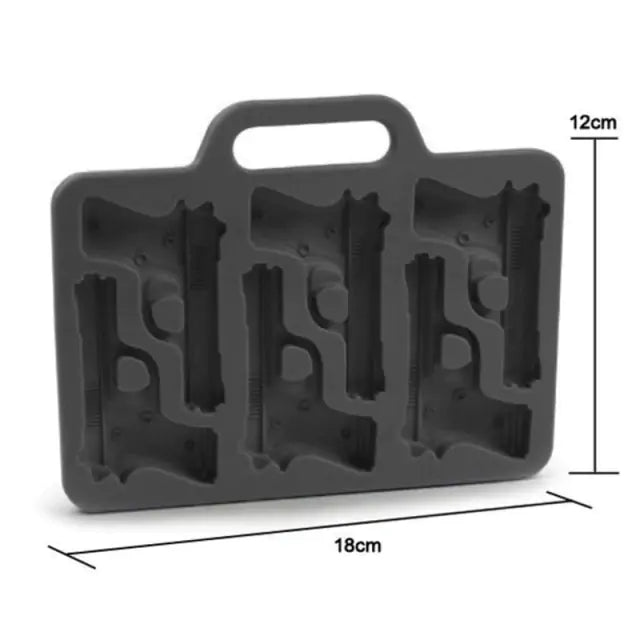 Silicone Ice Cube Tray with Gun, Bullet, Skeleton Designs