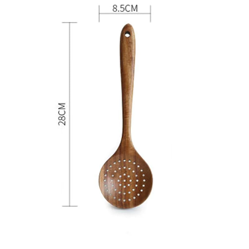 Essential Non-Stick Cookware & Teak Wooden Spoon Set