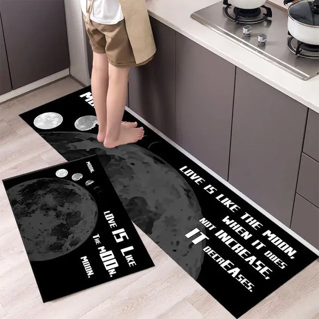 Tableware Pattern Floor Mat - Elegant & Durable Polyester Mat, Non-Slip Backing, Machine-Washable - 40x60 cm