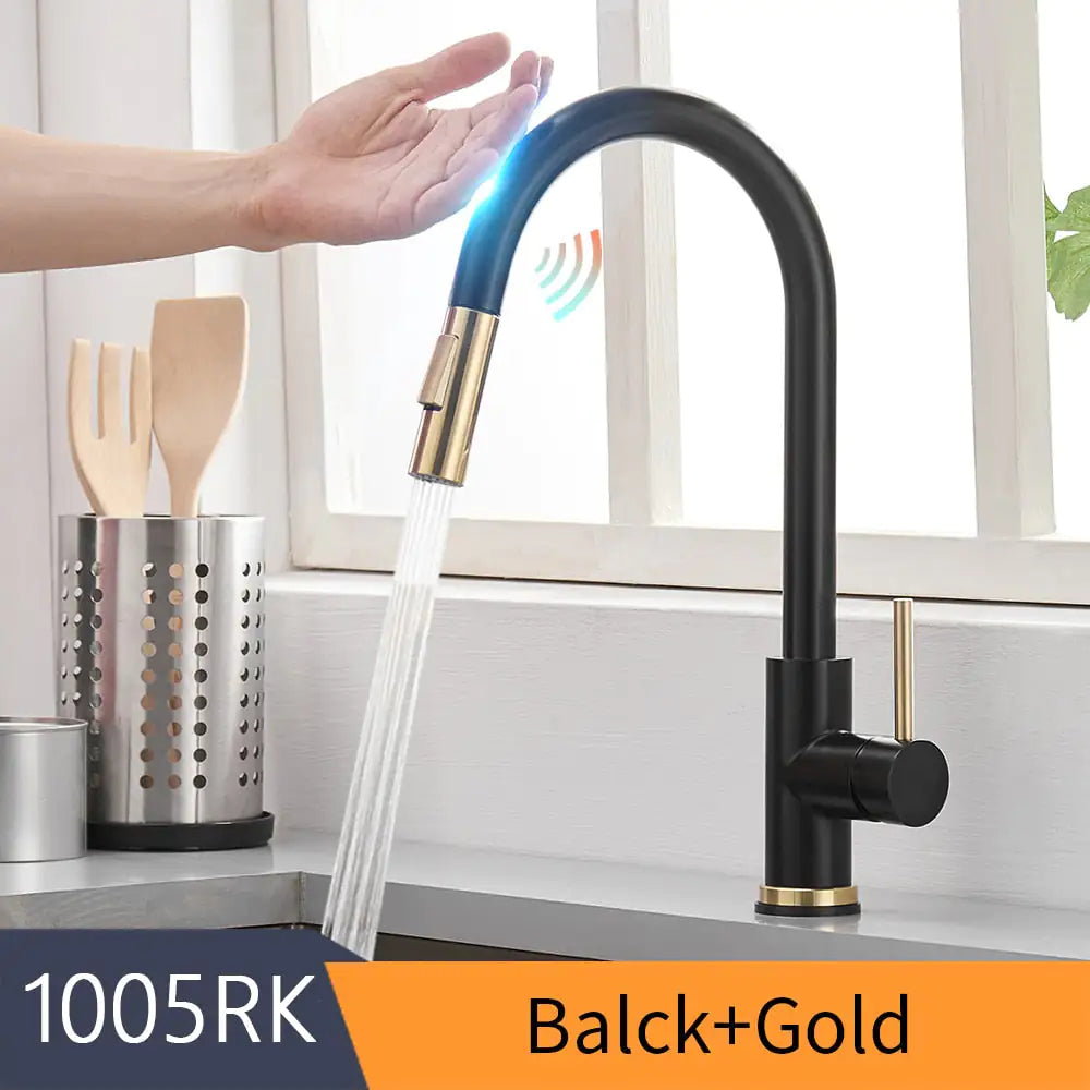 Kitchen Smart Touch Faucet - 3-Function Sprayer, 360° Rotatable Spout, Rust-Proof Stainless Steel