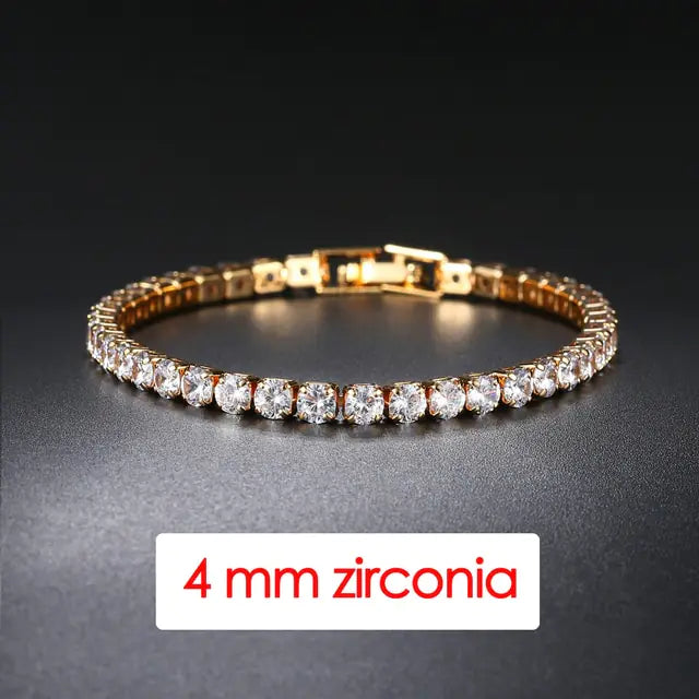 Iced Out Crystal Tennis Bracelet with Zirconia Stones - Glamorous and Sophisticated Jewelry