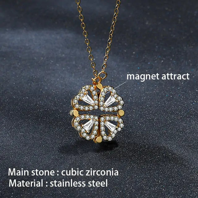 Flower Magnetic Layered Necklace with Magnetic Attraction