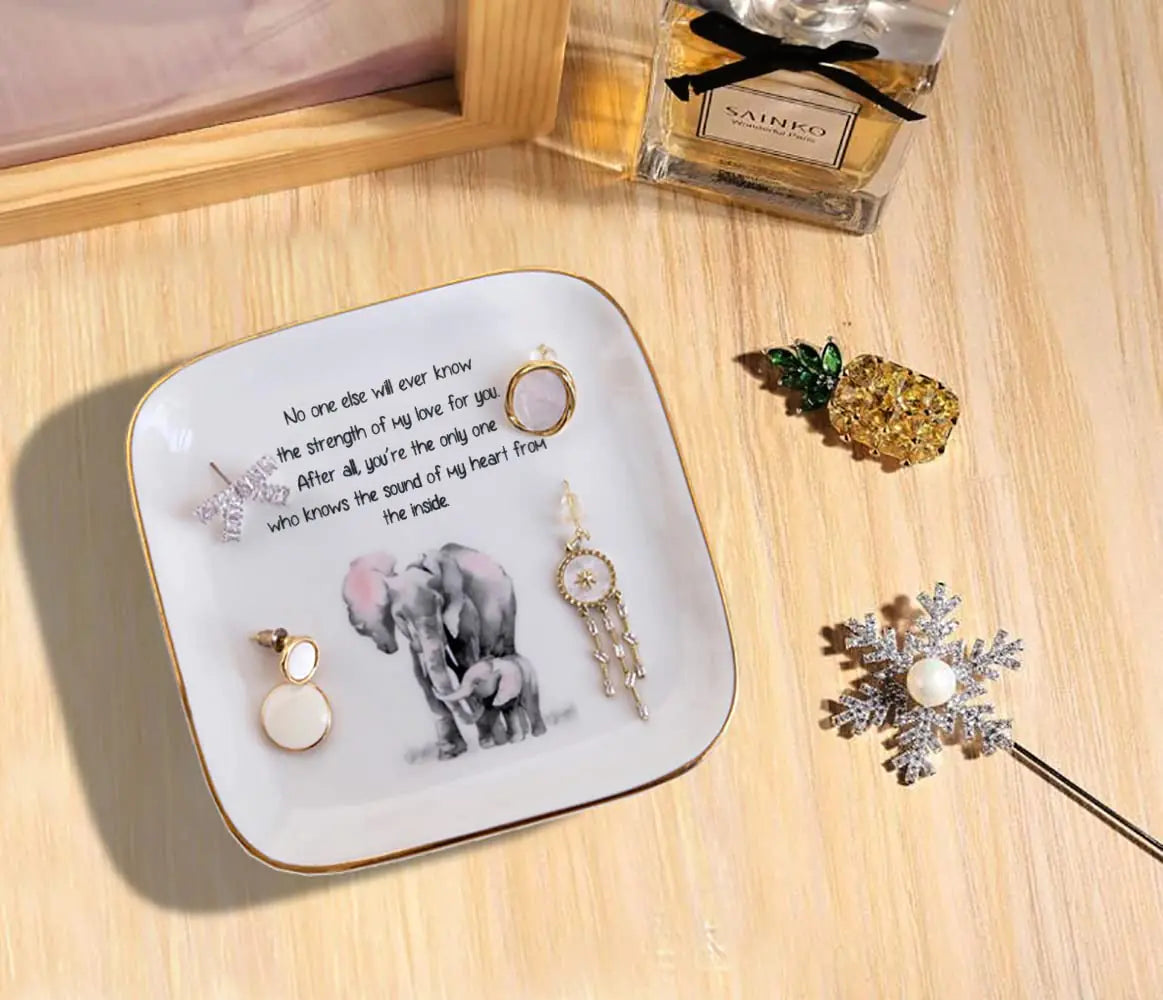 PUDDING CABIN, Elephant Ring Dish “No One Else Will Ever Know The Strength Of My Love For You"