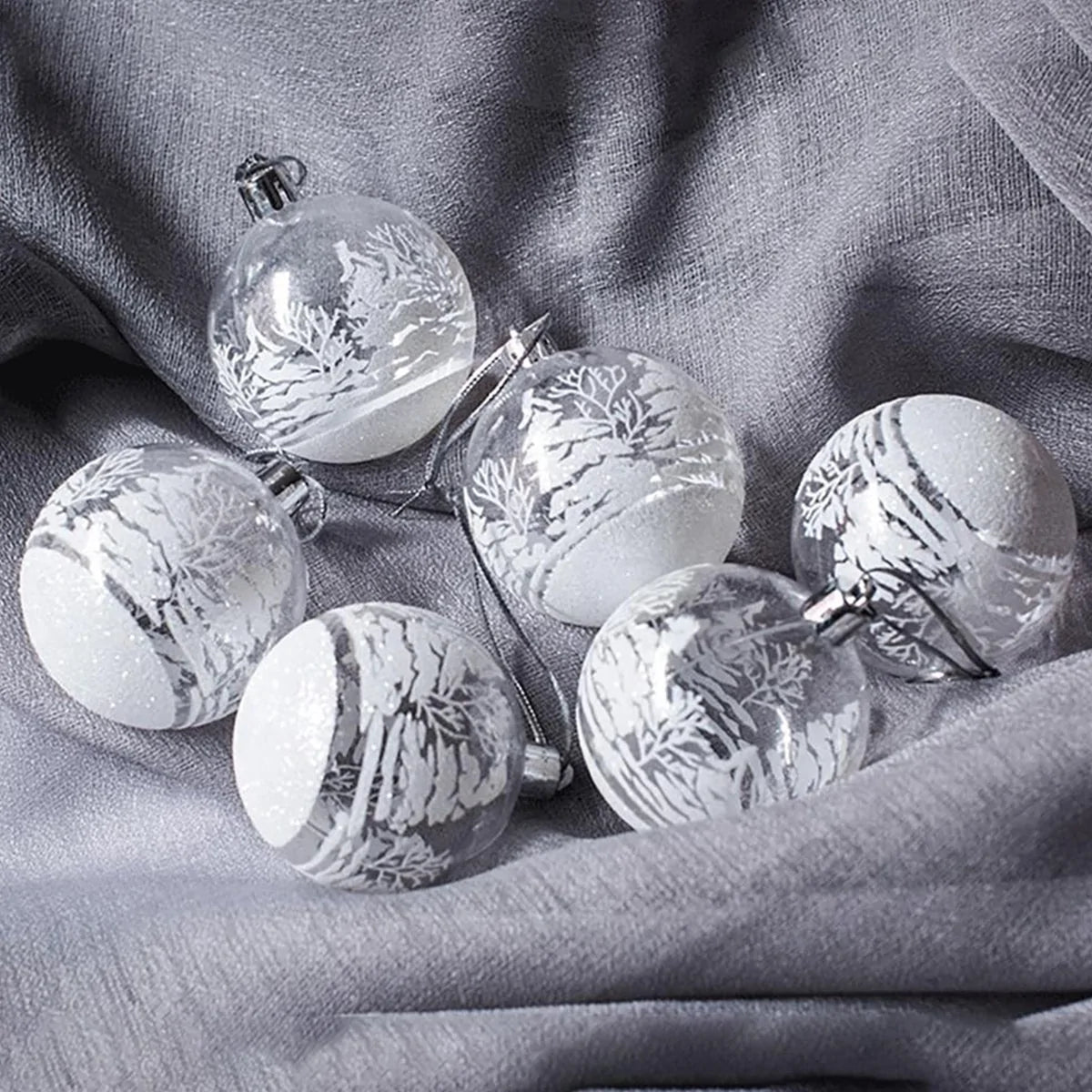 6 Piece Christmas Transparent Ball Pendant