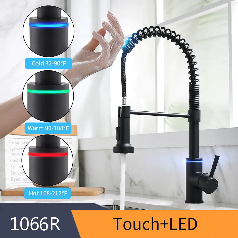 Kitchen Smart Touch Faucet - 3-Function Sprayer, 360° Rotatable Spout, Rust-Proof Stainless Steel