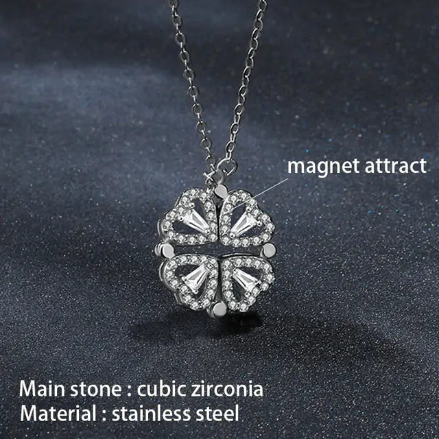 Flower Magnetic Layered Necklace with Magnetic Attraction