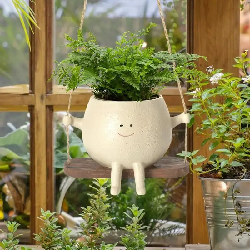 Swinging Face Planter Pot