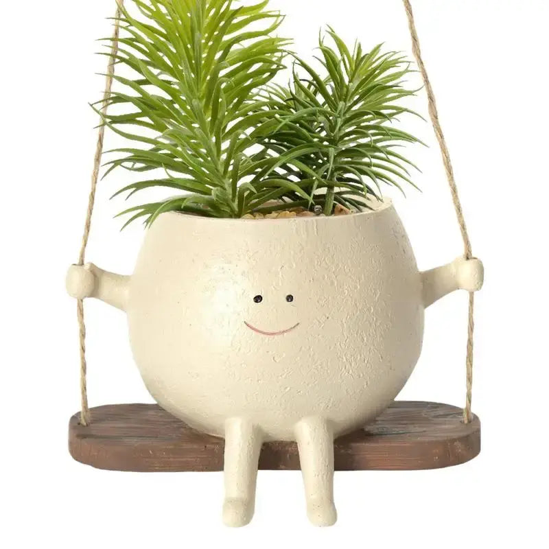 Swinging Face Planter Pot