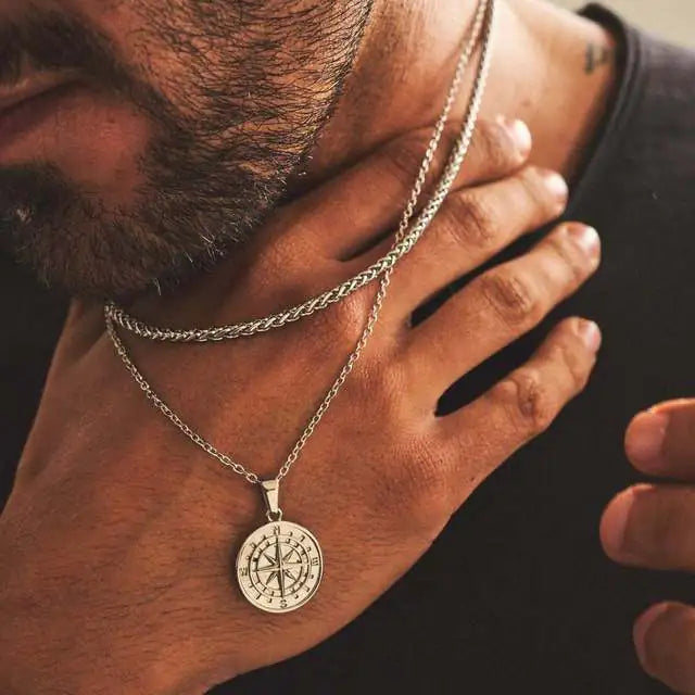 Vnox Layered Necklaces for Men