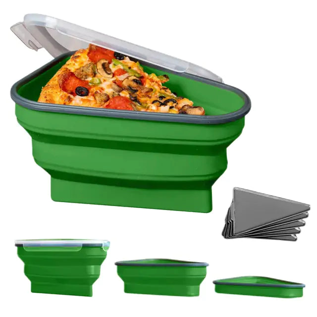 Foldable Pizza Pack Container - Expandable Silicone Storage for Fresh Pizza Slices