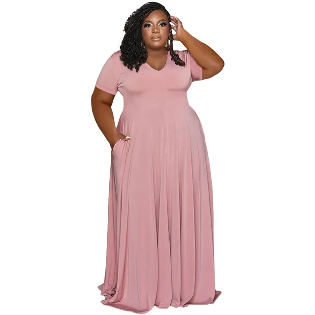 Plus Size A-Line Long Dress