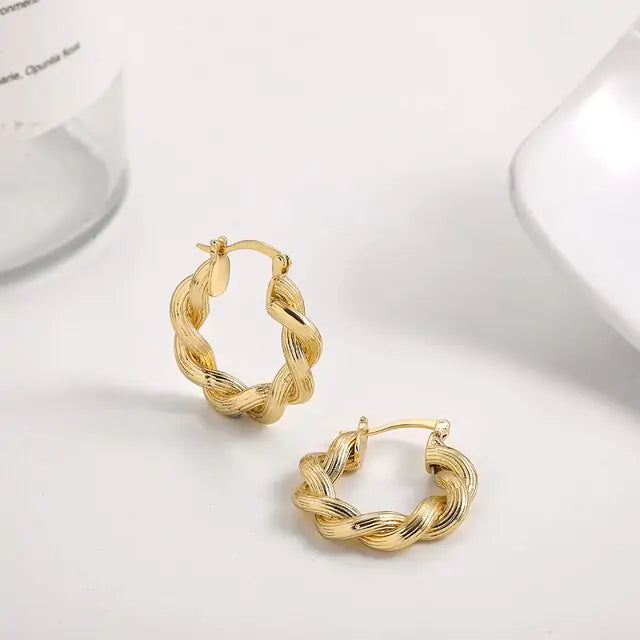 Geometric Hoop Earrings - Modern Design, Lightweight Comfort