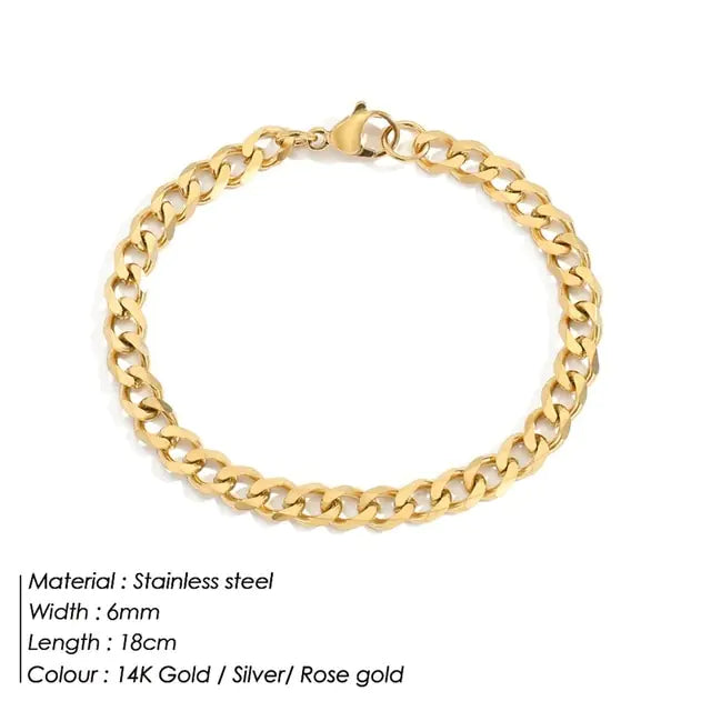 Stainless Steel Curb Chain Bracelet - Premium-Quality, Timeless Classic