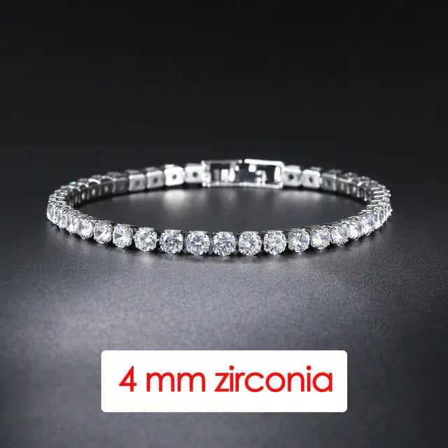 Iced Out Crystal Tennis Bracelet with Zirconia Stones - Glamorous and Sophisticated Jewelry