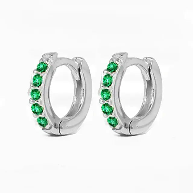 Minimalist Stainless Steel Hoop Earrings with Crystal Zirconia Sparkle