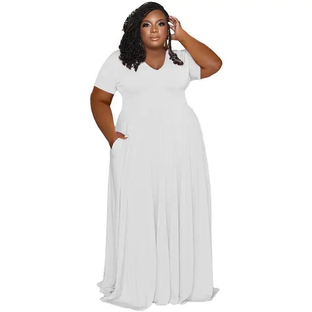 Plus Size A-Line Long Dress