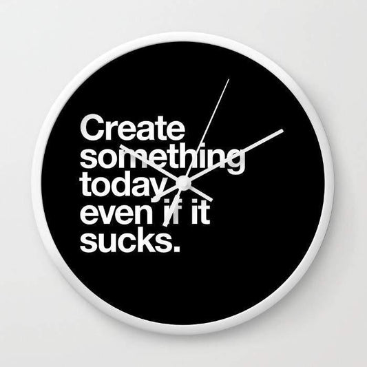 10" Wall Clock with Inspirational 'Create Something Today' Motto and Durable Plexiglass Face