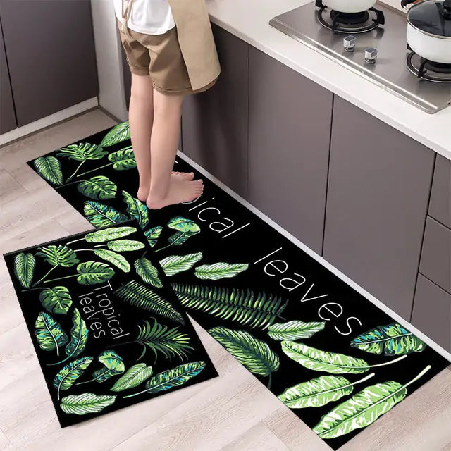 Tableware Pattern Floor Mat - Elegant & Durable Polyester Mat, Non-Slip Backing, Machine-Washable - 40x60 cm