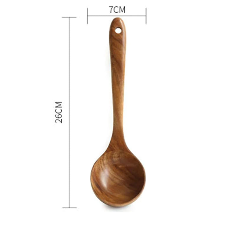 Essential Non-Stick Cookware & Teak Wooden Spoon Set