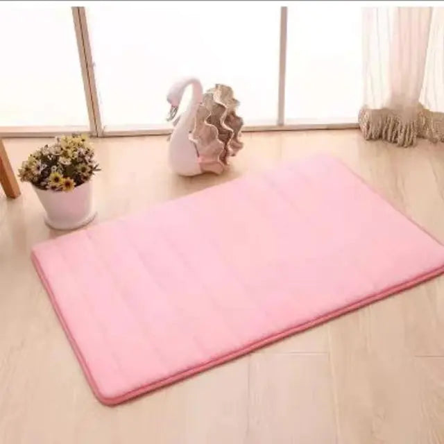 Magic Bath Mat - Plush Coral Fleece Bathroom Rug with Non-Slip Bottom