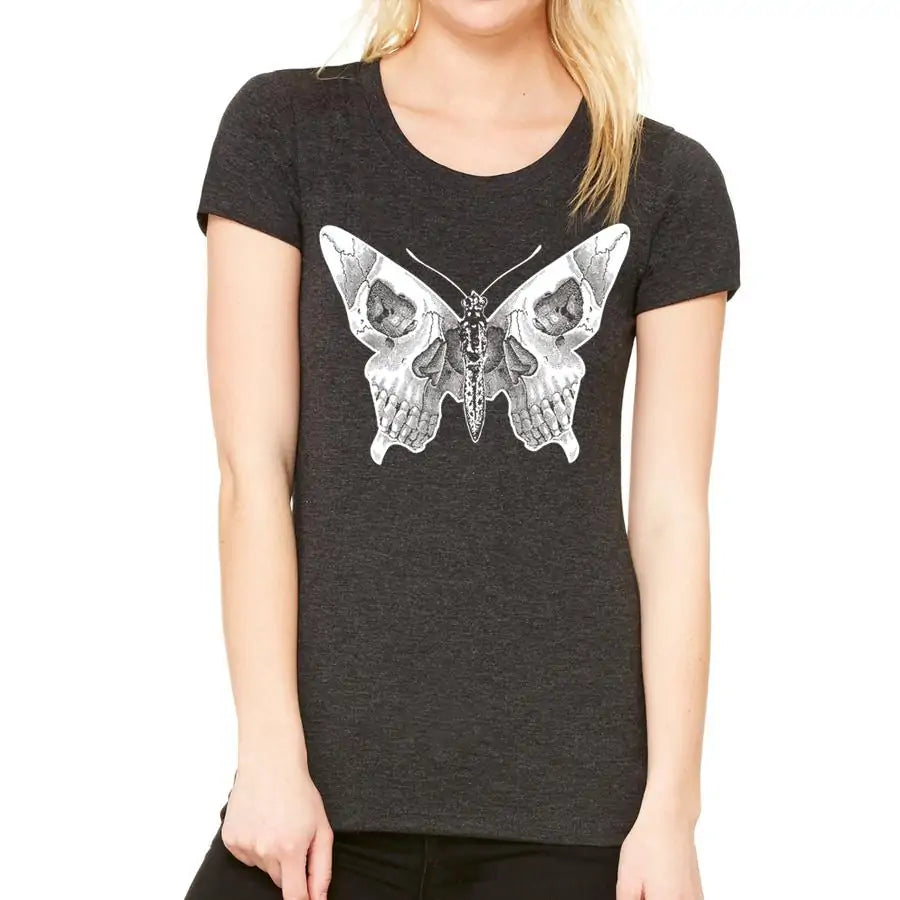 Women's Print Shirt - Butterfly skull