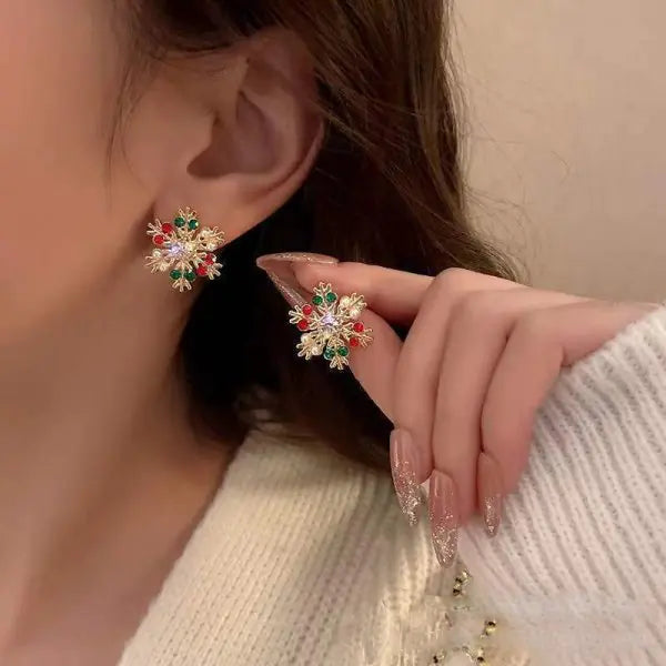 Christmas Snowflake Stud Earrings