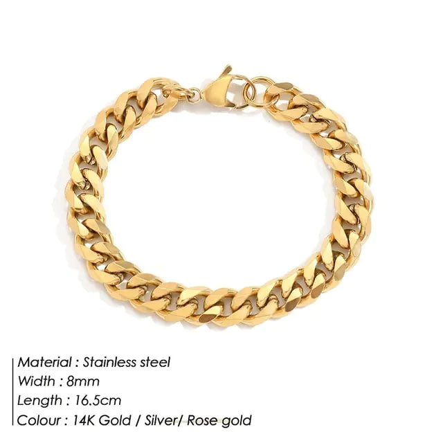 Stainless Steel Curb Chain Bracelet - Premium-Quality, Timeless Classic