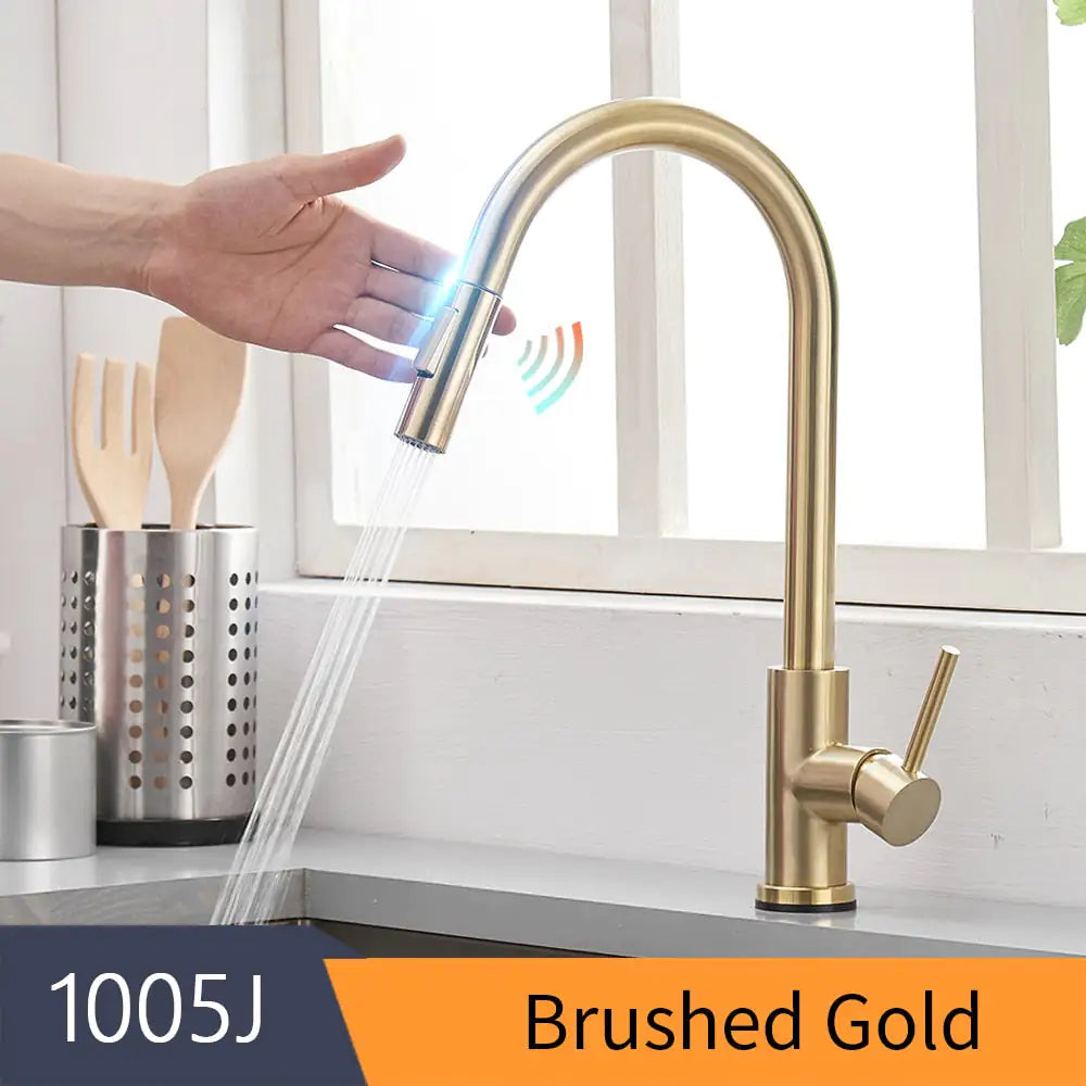 Kitchen Smart Touch Faucet - 3-Function Sprayer, 360° Rotatable Spout, Rust-Proof Stainless Steel