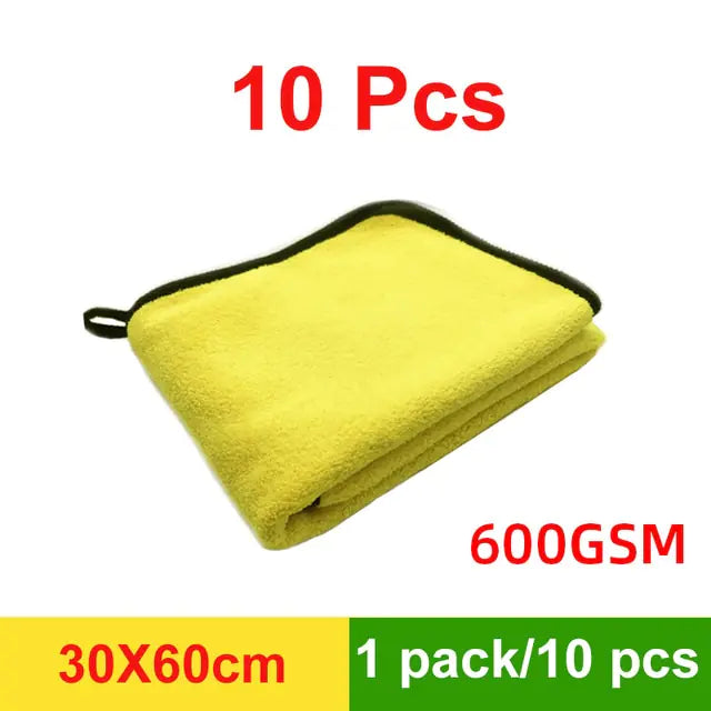 Quick Drying Microfiber Towel - Maximum Absorption, Professional-Grade Quality (Yellow/Grey, 3 Sizes)