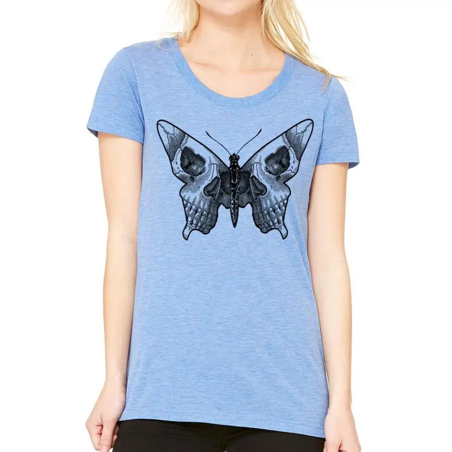 Women's Print Shirt - Butterfly skull