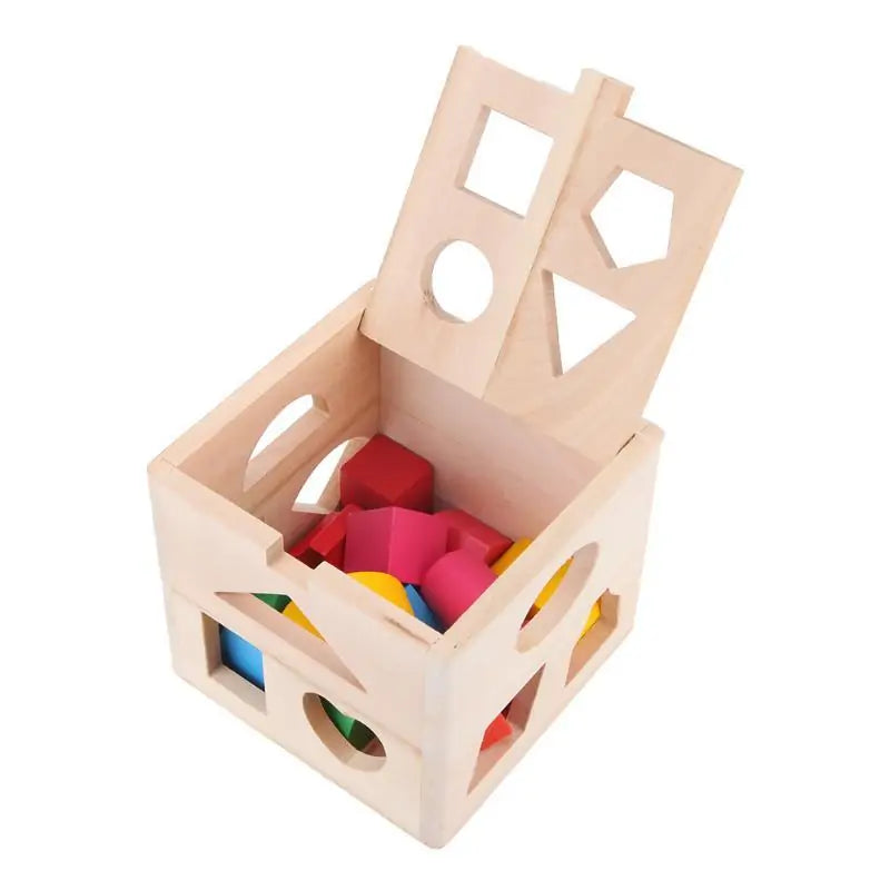 Montessori Wooden Shapes Sorting Cube