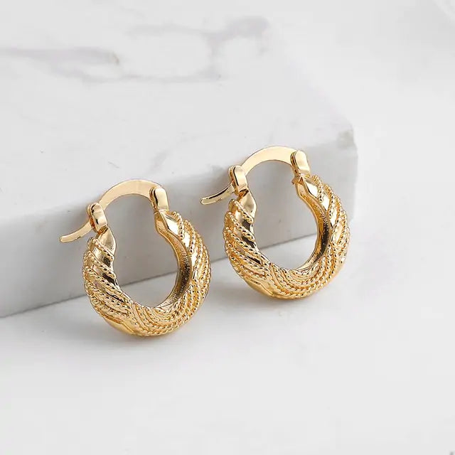 Geometric Hoop Earrings - Modern Design, Lightweight Comfort