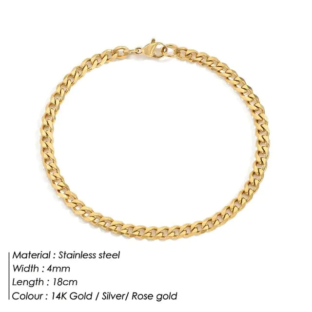 Stainless Steel Curb Chain Bracelet - Premium-Quality, Timeless Classic