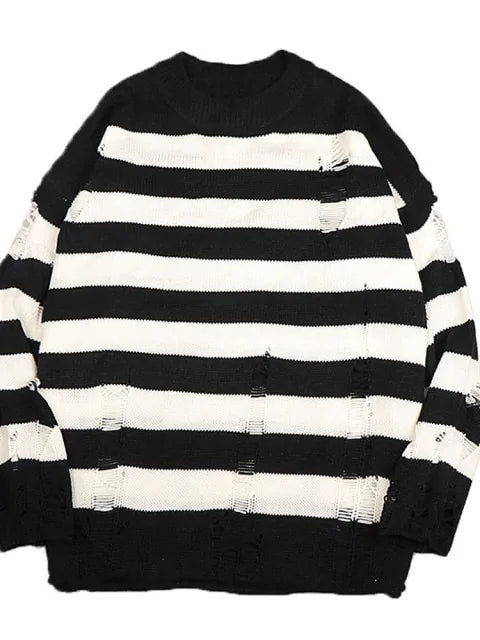 Women's Striped Sweater - Cozy & Trendy O-Neck Knit for Winter