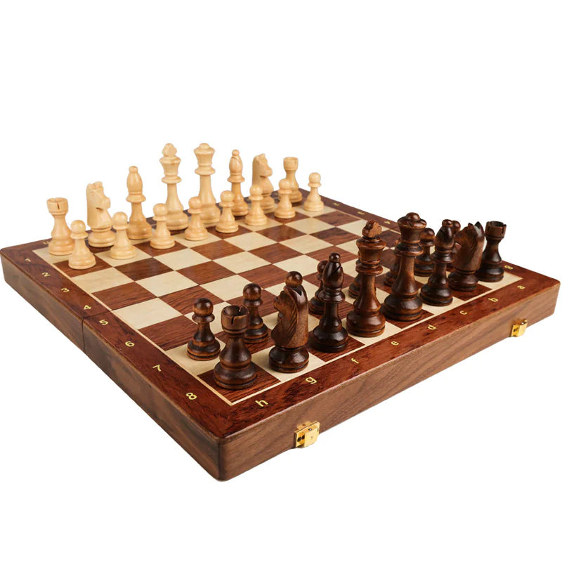 Large Wooden Folding Chess Set