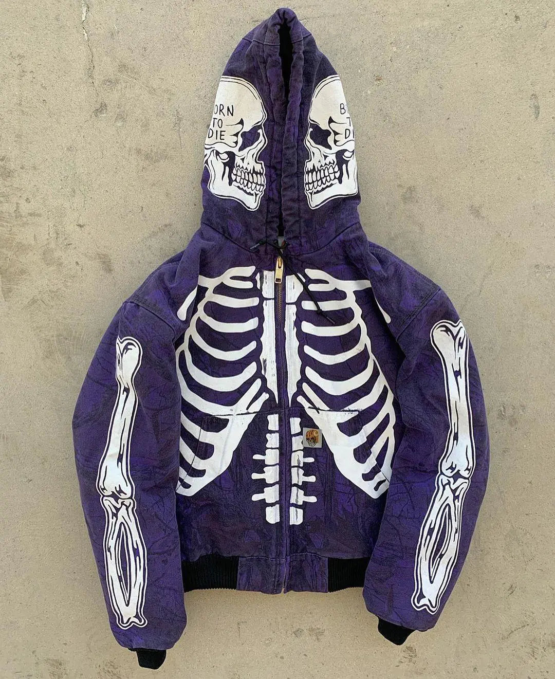 Men's Skeleton Hoodie Custom Full Face Zip