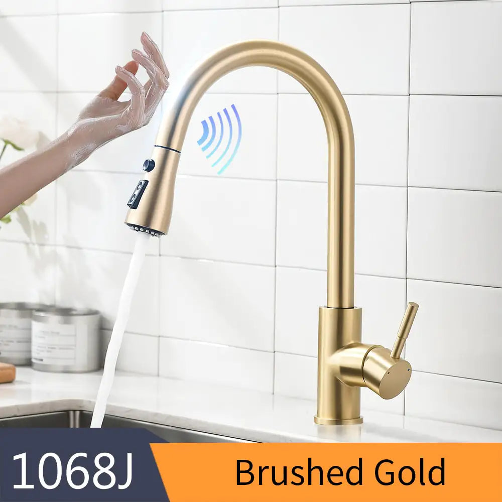 Kitchen Smart Touch Faucet - 3-Function Sprayer, 360° Rotatable Spout, Rust-Proof Stainless Steel