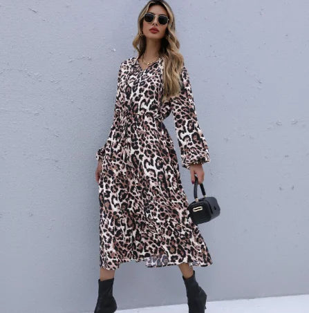 Leopard Print Chiffon Dress - Lightweight, Stylish & Wild!