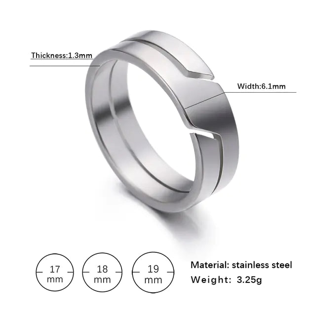 Unisex Stainless Steel Rings - Durable Silver Color Jewelry