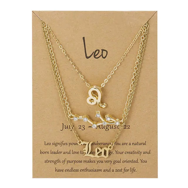 Zodiac Sign Necklace Collection with 12 Unique Designs