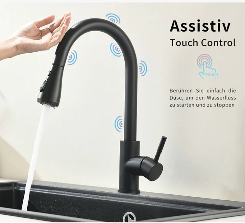 Kitchen Smart Touch Faucet - 3-Function Sprayer, 360° Rotatable Spout, Rust-Proof Stainless Steel