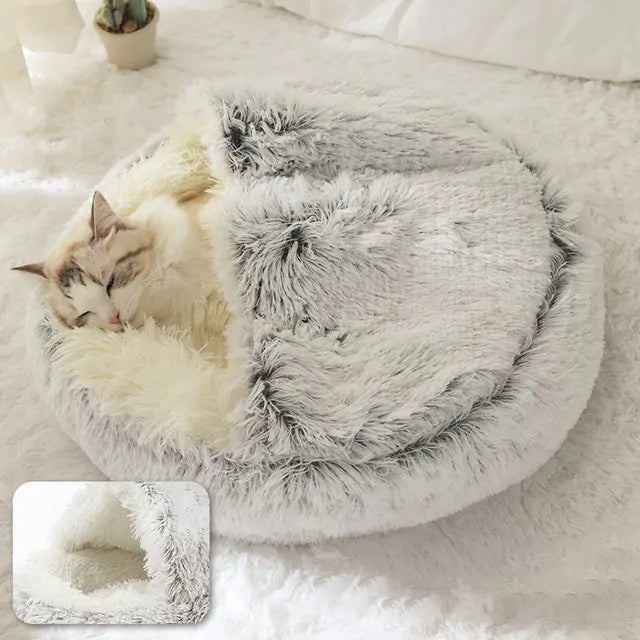 2-in-1 Pet Bed with Cozy Faux-Fur Outer - Available in Multiple Sizes