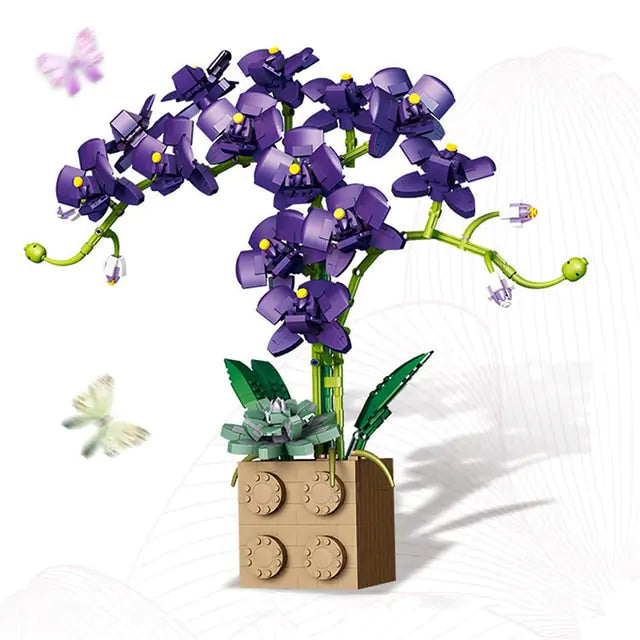 Flower Orchid Building Blocks Toy - Enhance Creativity & Bonding